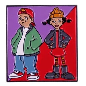 Recess 1997 Animation Ashley Spinelli & Theodore J. 'T.J.' Detweiler Enamel Pin